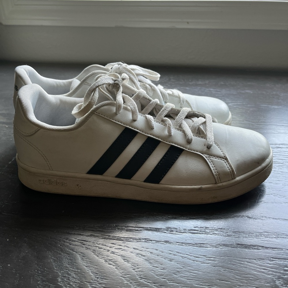 adidas White and Black grand court Athletic Shoes
